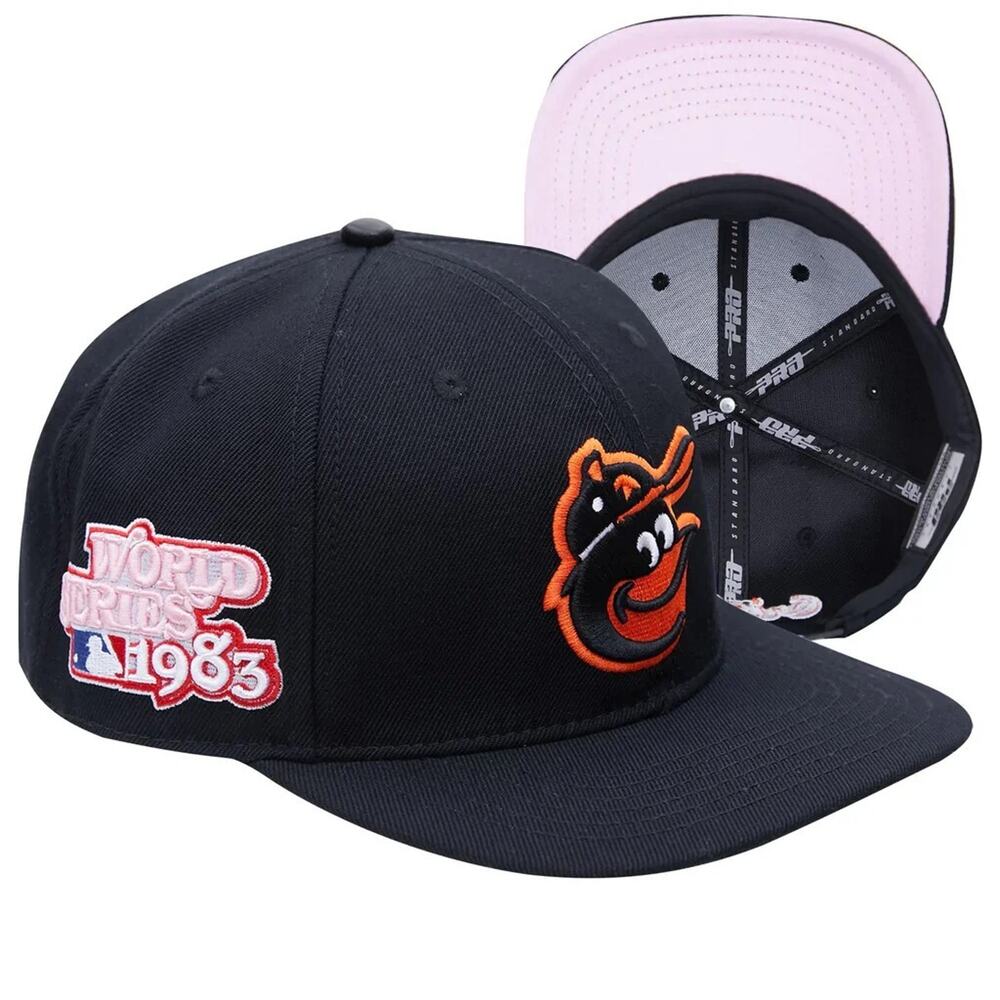 PRO STANDARD BLACK BALTIMORE ORIOLES RETRO SNAPBACK OS WORLD SERIES 1983